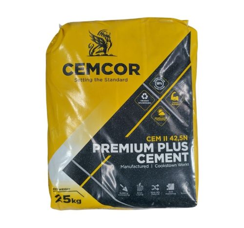 Cemcor premium cement in waterproof plastic bags